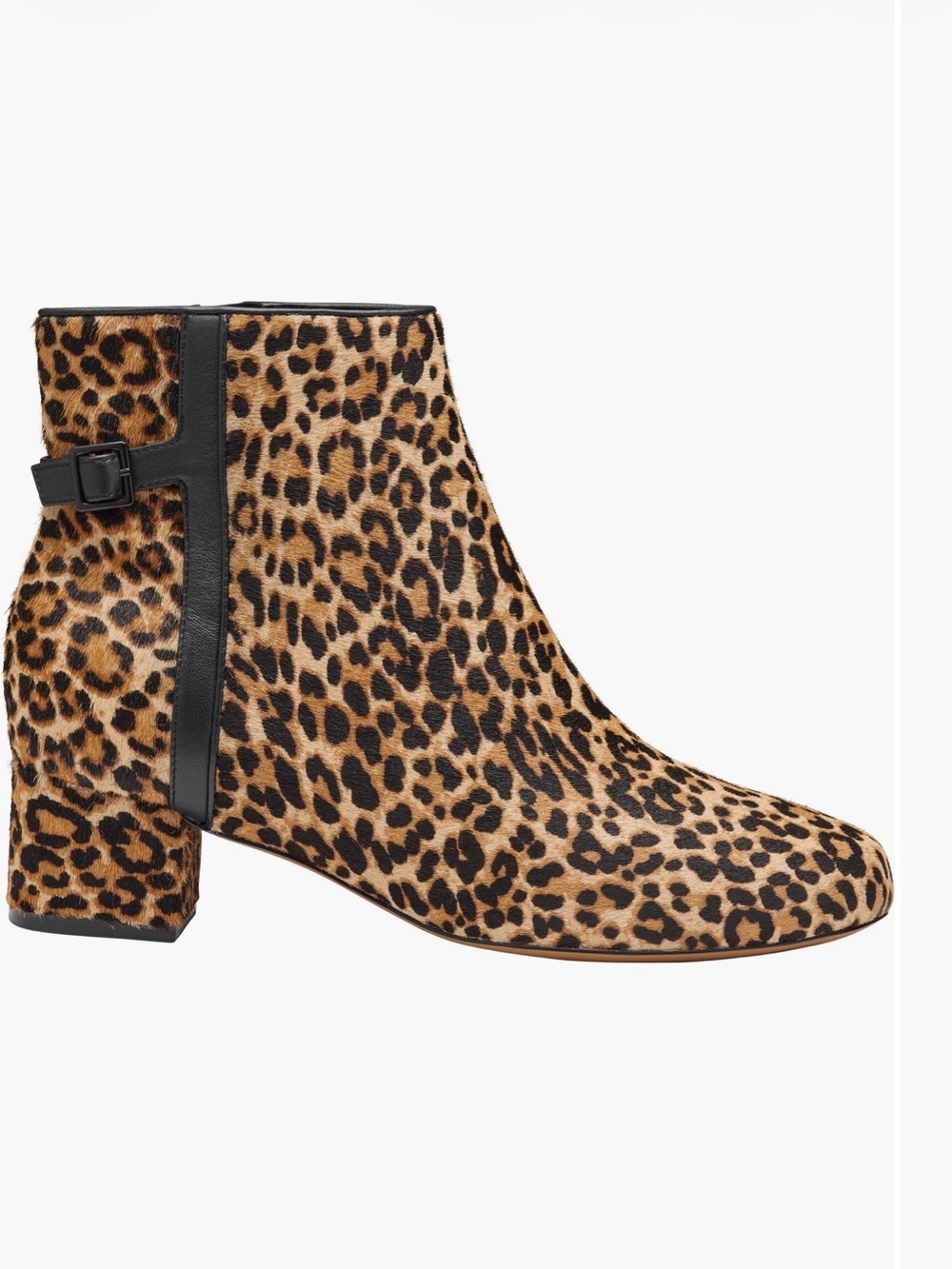 Johnston & Murphy Women's Sienna Belted Bootie Leopard Haircalf size 8- NEW